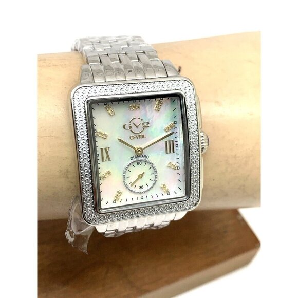 GV2 by Gevril Women's Watch 9258B Swiss Quartz Mother of Pearl Dial Silv… - Picture 11 of 14